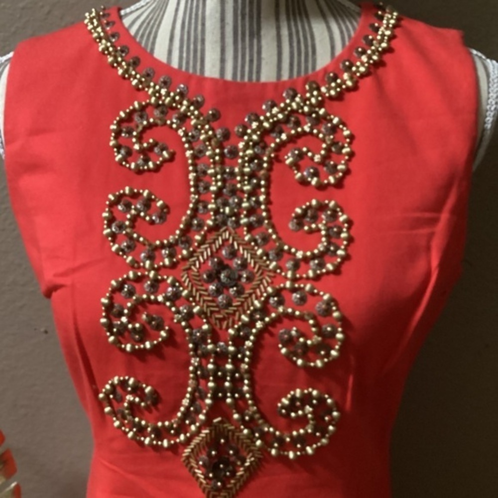 ELLEN TRACY Sequins RED DRESS